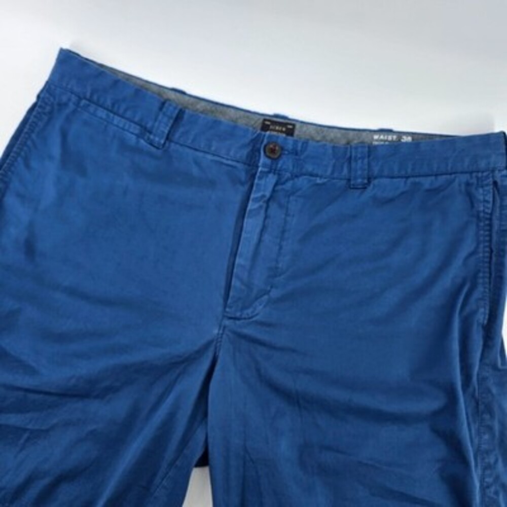 J.CREW Stretch Chino Shorts Men's 38 Blue 9" Inseam Flat Front Size Waist 38